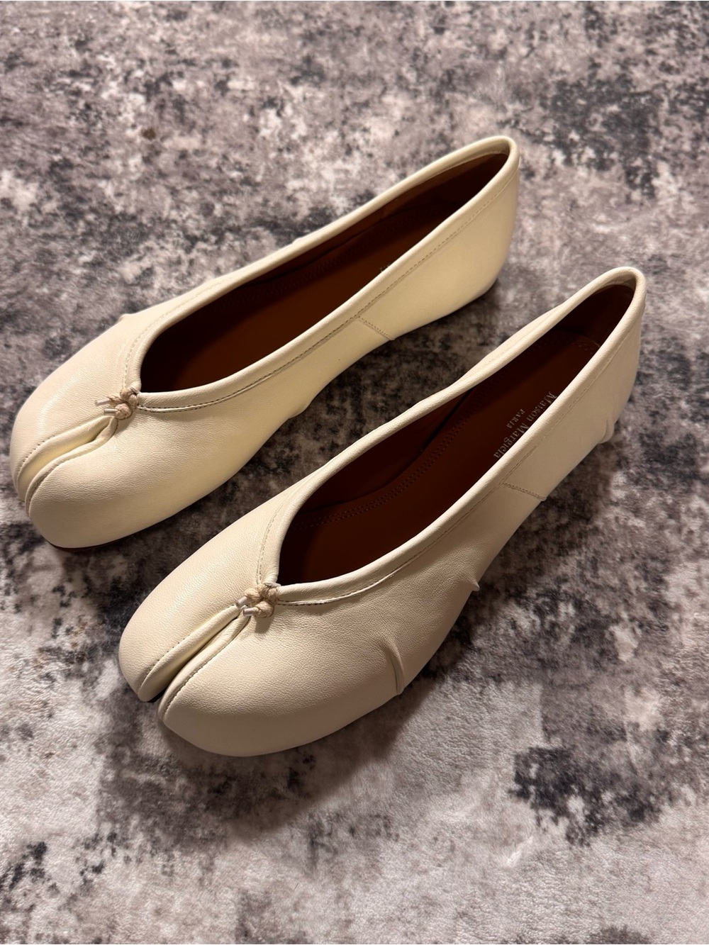 Maison Margiela Women’s White Tabi Leather Ballet Flats SIZE EU 38 US 8 - Picture 4 of 8